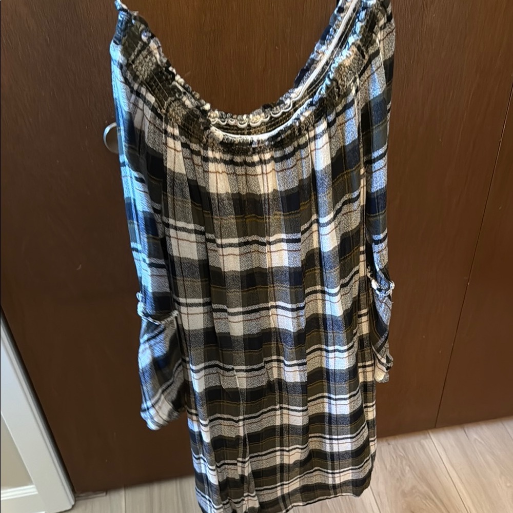 Plaid Off-Shoulder Dress